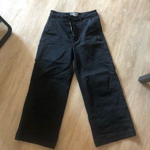 Everlane Cropped Wide Pant, Black, 6